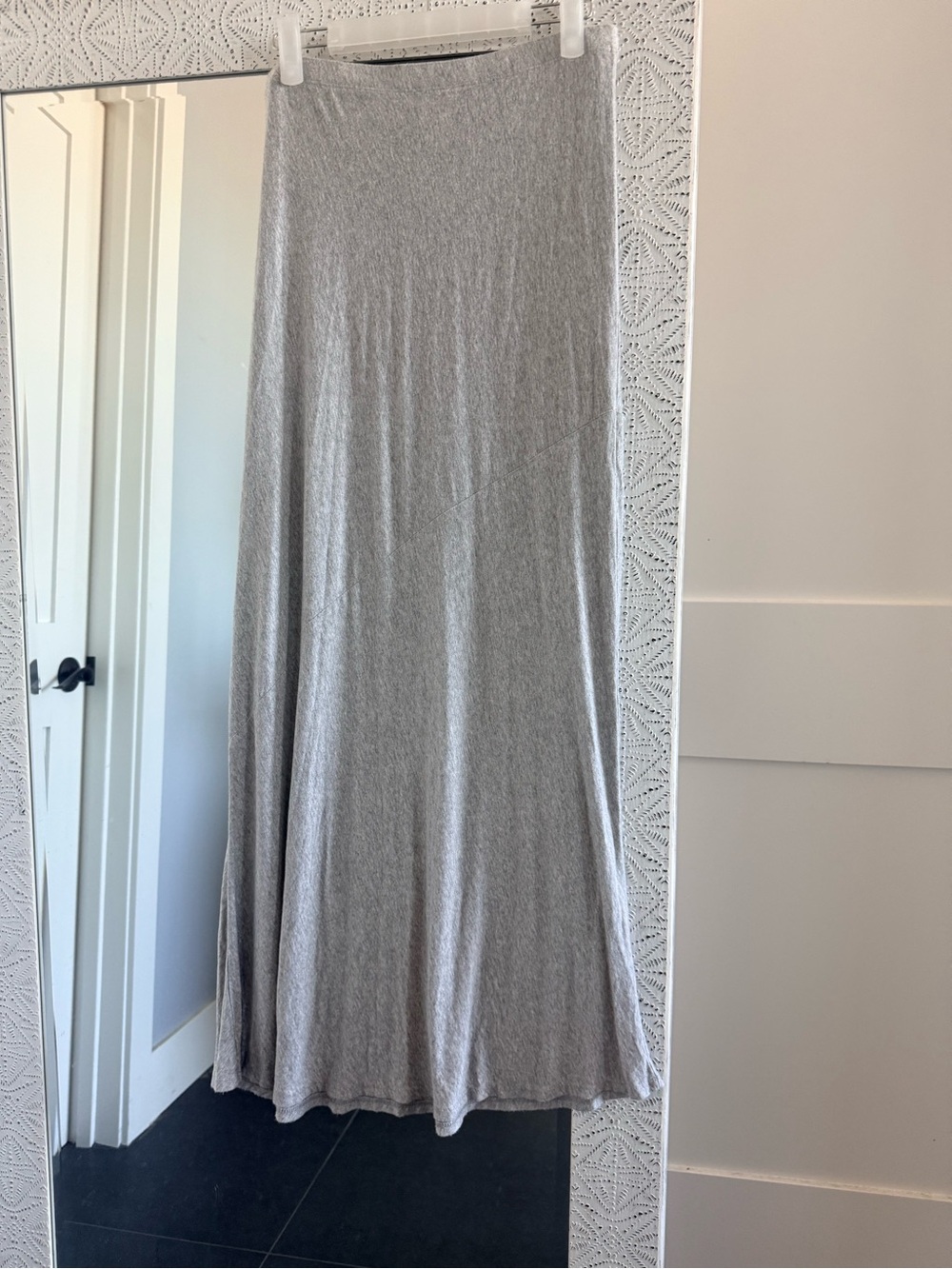 Matty M Light Gray Maxi Skirt - Flowing A-Line